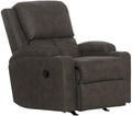 Bowery Hill Rocker Recliner with Cupholders Gray Polyester Fabric 33.5 W x 40 D x 39 H Transitional Style Cool Gel Memory Foam Seating Smooth Rocking Motion Comfortable Home Living Room Chair