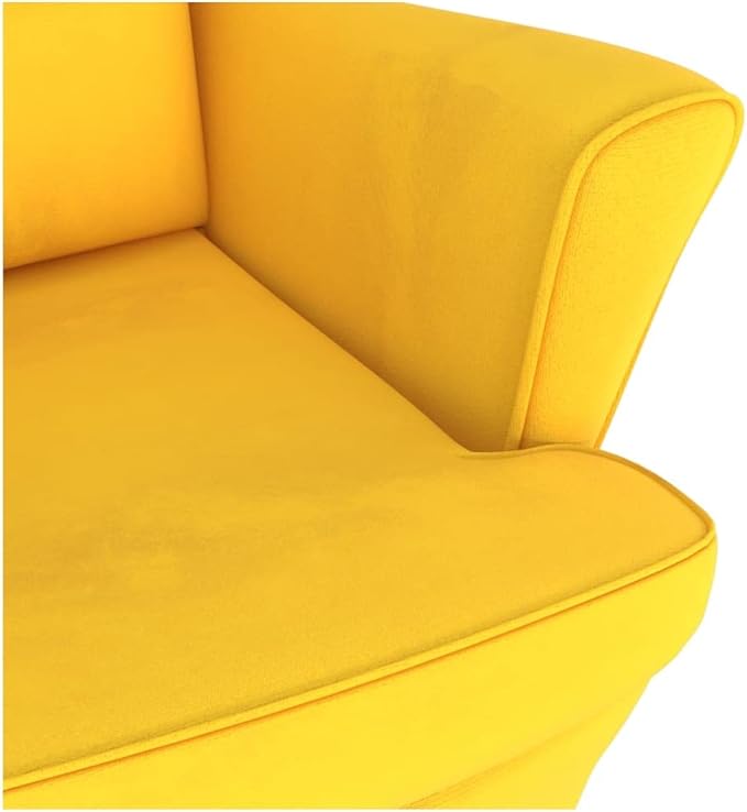Rocking Chair Rubber Wood Legs Velvet Yellow Rocking Chair Living Room Chair Bedroom