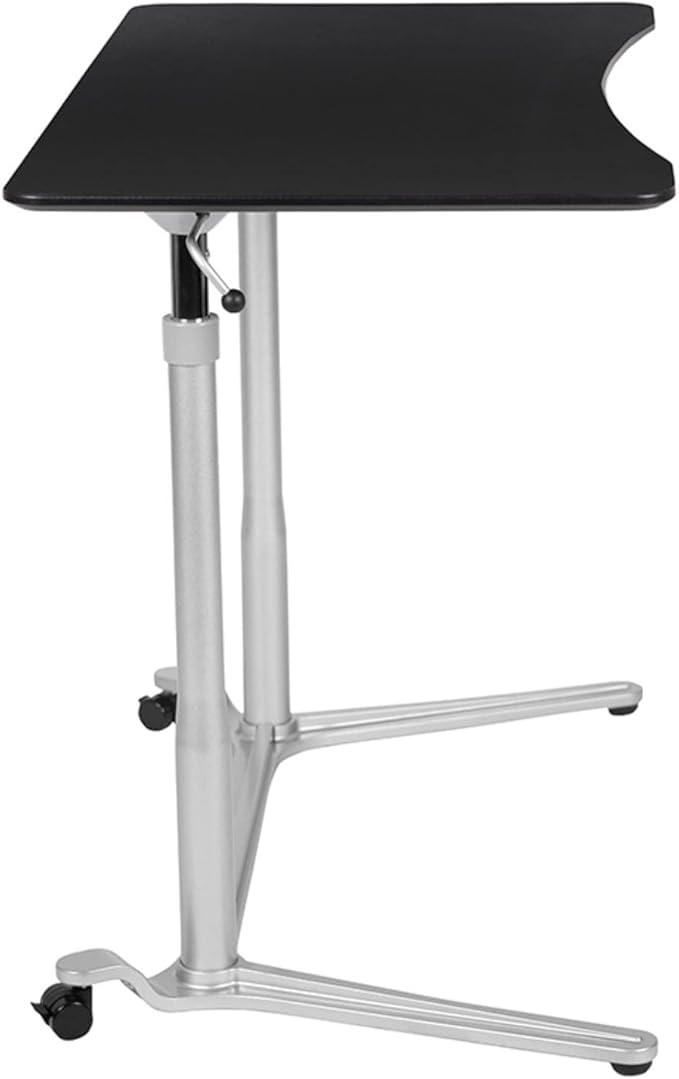 Flash Furniture Merritt Sit-Down Stand-Up Black Computer Ergonomic Desk with 37.375W Top (Adjustable Range 29 - 40.75)