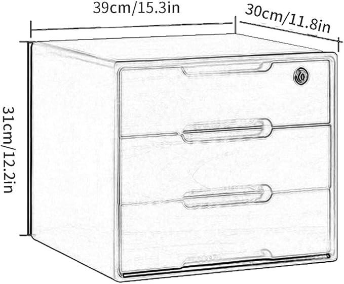 Desktop File Cabinet - Desktop Organizer Storage Box Solid Wood Storage Box With Lock Rustic Dresser Desk Drawers Organizer And Accessories Locking Filing Cabinet(Size:3 drawer)