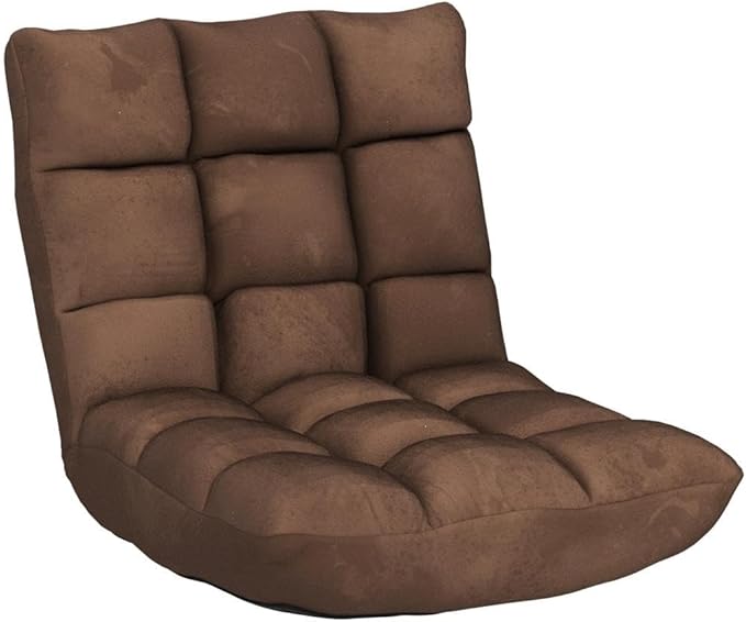 FANTASK 14-Position Sofa Memory Foam Floor Chair w/Comfy Cushions &amp Study Steel Frame Angle Adjustable Couch Lounge Sofa for Reading Game Meditating (Beige)
