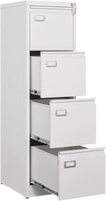4 Drawer File Cabinet Filing Cabinets for Home Office Metal Vertical File Storage Cabinet with Lock Locking File Cabinet for A4 Legal/Letter 15 W x 17.7 D x 50.1 H Assembly Required