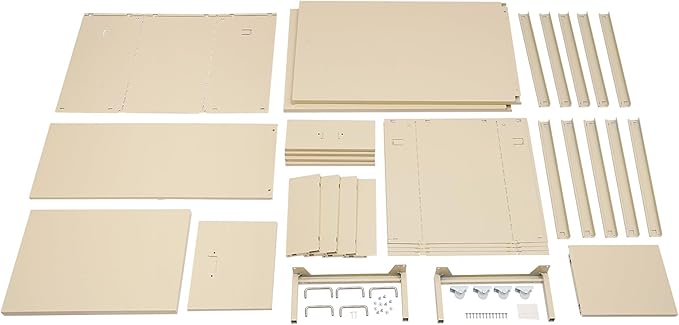 5-Drawer Storage Cabinet with Wheels Metal File Storage Organizer with 4 Small &amp 1 Large Drawers Mobile Vertical Filing Cabinet for Home Office Craft Room Bedroom 11x16.1x27.1in (Beige)