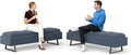 Kinfant Modern Futon Sofa Bed - Couch Bed with Soft Cushions for Living Room Bedroom and Small Space (Navy Blue 6-Seater)