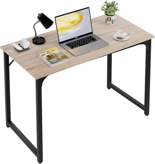 Gaming Desk39 Inch DeskOffice DeskMulti-Function Writing TableDesks for Small SpacesModren Simple Style DeskMetal Frame Office DeskAdjustable Leg PadsNature
