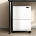 Mobile File Cabinet with Wheels 3-Tier Locking Cabinet with Drawers Vertical Under Desk Cabinet Multifunctional Storage Cabinet for Home and Office(White)