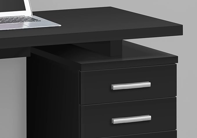 Computer Desk Home Office Laptop Left Right Set up Storage Drawers 48 l Work Black Laminate Contemporary Modern