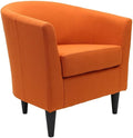 Pemberly Row Traditional Fabric Club Chair 17.5 Seat Height Polyester Upholstery Orange Finish Durable Construction Padded Seat Accent Chair for Living Room or Bedroom