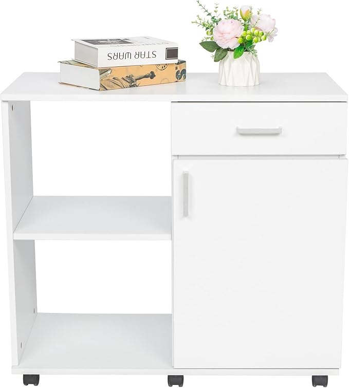GLigeT Filing Cabinet Large Mobile Wooden Filing Cabinet 80x40x74CM Left Frame Right File Cabinet for Home Office File Storage Cabinets (Color : Black)