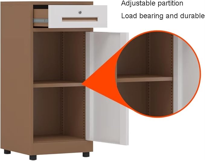 File Cabinet File Cabinet with Lock 1 Drawers and 1 Door Storage Cabinet Locking Filing Cabinet(Color:Black)