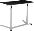 Flash Furniture Merritt Sit-Down Stand-Up Black Computer Ergonomic Desk with 37.375W Top (Adjustable Range 29 - 40.75)