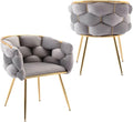 Luxury Modern Simple Leisure Velvet Single Sofa Chair Bedroom Lazy Person Household Dresser Stool Manicure Table Back Chair (Gray + Velvet-1)