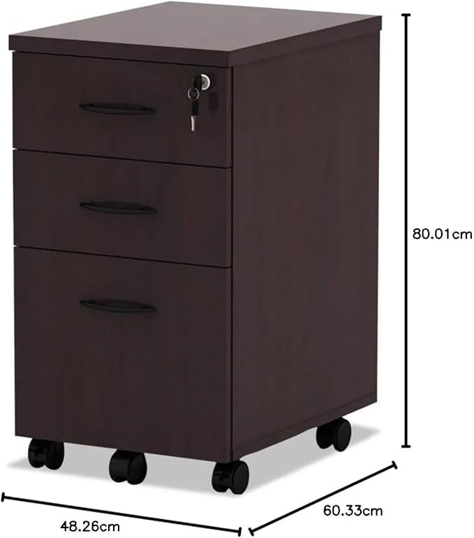 Mobile File Cabinets 15.88 in. X 20.5 in. 28.38 in. 3-Drawer Mobile File Pedestal(Color 1)