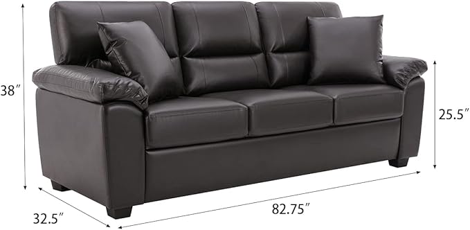 Morden Fort Faux Leather Sofa Couch Modern Luxury and Comfy Furniture Sleeper Couches for Living Room Apartment Office Lounge Room