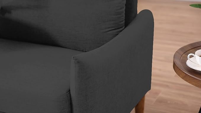 66.9“ Loveseat SofaModern Small Couches for Small SpacesSolid Wood LegsMini CouchMini loveseat with 2 PillowsSuitable for Living Room Bedroom Apartment (Dark Grey)