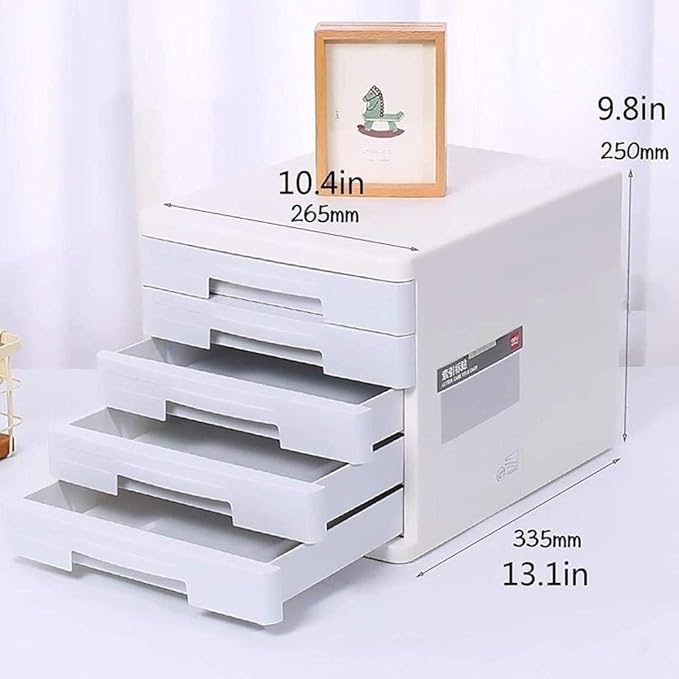 Desk File Cabinet Filing Cabinet-Multifunctional Desk Storage Box A4 Special Filing Cabinet Office Supplies Desktop Storage Box Bookcase(Size:Gray) (Gray)