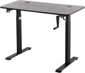 UNICOO - Crank Adjustable Height Standing Desk Game Table Home Office Table Computer Table with USB and Wireless Charger (NTCSET-01 - Black - M2)