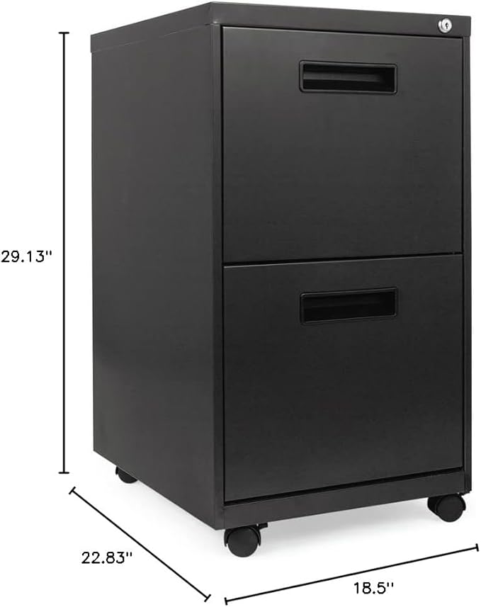 Alera Two-Drawer Metal Pedestal File Charcoal