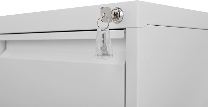 File Cabinet for Home OfficeFiling Cabinet 3 Drawer Rolling File Cabinets with Lock Small Mobile File Storage Cabinets for A4/Legal/Letter File (White)