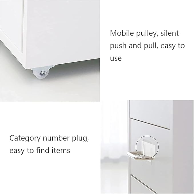 3-Drawer Mobile File Cabinet - Rolling Metal Storage Cabinet for Home Office Files &amp Folders with Anti-Sink Drawers &amp Removable Casters(Blue)