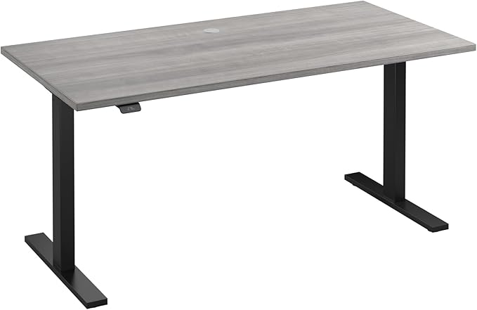 Bush Business Furniture Move 60 Series 60W x 30D Electric Height Adjustable Standing Desk in Platinum Gray with Black Base