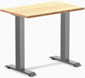 Desky Zero Mini Bamboo Desk 32 x 20 inches Fixed Height Writing Desk with Natural Bamboo Top and Space Gray Steel Frame Compact Office Desk for Home Study or Workstation