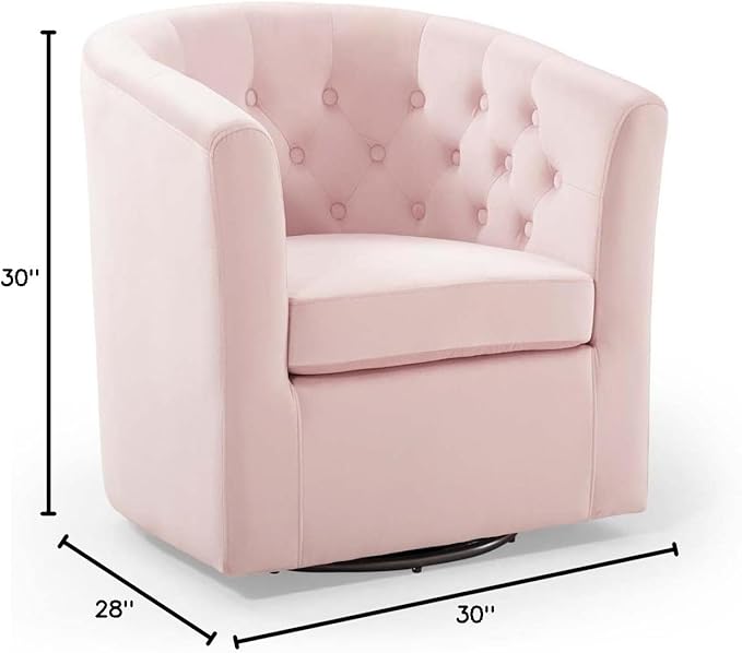 Modway EEI-4138-PNK Prospect Tufted Performance Velvet Swivel Armchair Pink