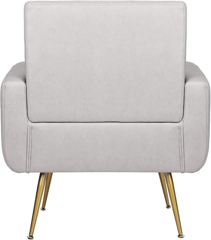 Vanbow.Technology Cloth Simple and Fashionable Metal Foot Single Back Chair Suitable for Bedroom Living Room and Office(Light Grey+Technology Cloth)