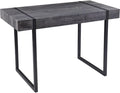 Pemberly Row Contemporary Small Space Writing Desk 45 in Wide Engineered Wood and Metal Black Oak Finish Multipurpose Modern Desk for Home Office Living Room or Dining Room Use