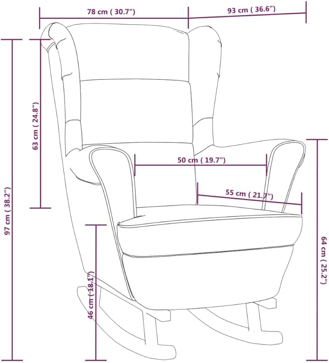Rocking Chair Rubber Wood Legs Velvet Yellow Rocking Chair Living Room Chair Bedroom