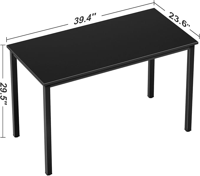 Need Small Computer Desk Writing Desk 39 3/8'' L Study Desk for Small Space Gaming Desk Sturdy and Heavy Duty Home Office Desk for Dormitory/Meeting Room AC3CB(100 * 60) Beside TableBlack/Black