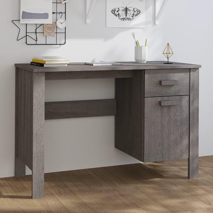 Wooden Writing Computer Desk Home Office Desk Writing Study Table for Bedroom Console Table for Living Room Light Gray 44.5x19.7x29.5 (Style O) -AA