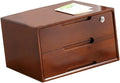 Desktop File Cabinet - Desktop Storage Box with Drawers Wood Makeup Storage Drawers Cabinet Desktop Storage Box with Lockable Drawers Laptop Stand Wooden Storage Shelf (2 Drawer)