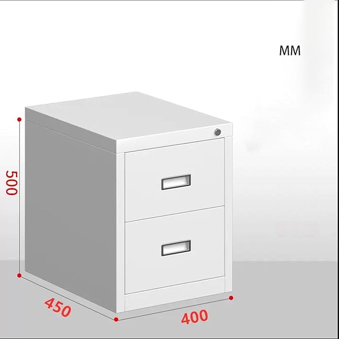 Aimeryup 2-tier/3-tier/4-tier File Cabinet Metal Clip with Drawer Desk Cabinet Storage Study Office Hotel Lounge(Size:40X45X50CMColor:A)