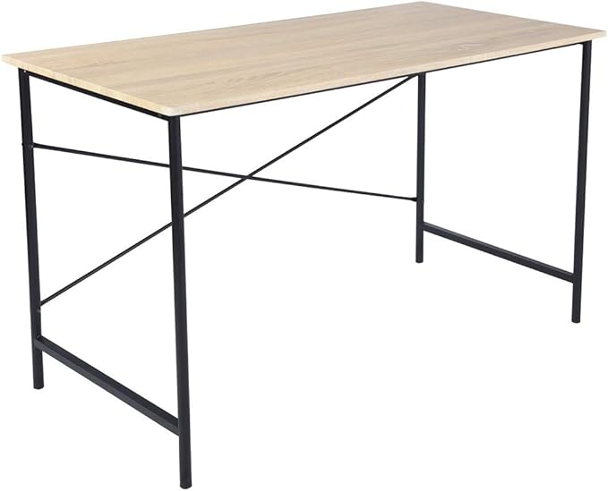 Generic 47.2“W x 23.6”D x 29.6“H Metal Frame Home Office Writing Desk Oak Black