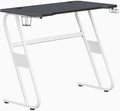 Flash Furniture Fisher Gaming Desk - White Ergonomic Computer Desk - 51.5 Gamers Table with Cup Holder and Headphone Hook