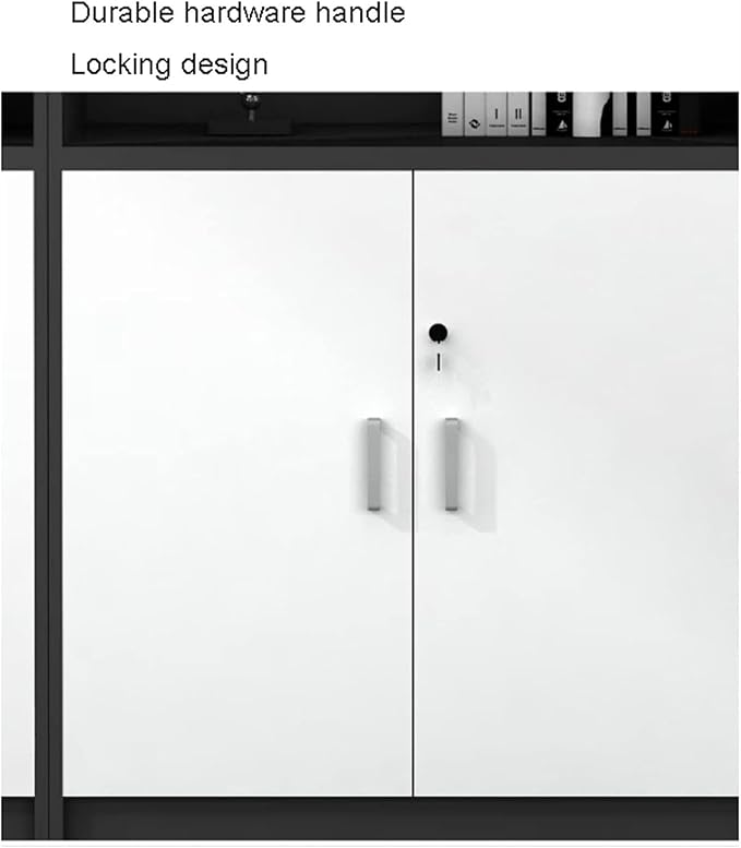 File Cabinet Lateral Filing Cabinet with Door Printer Stand with Open Storage Shelves(Color:White Door)