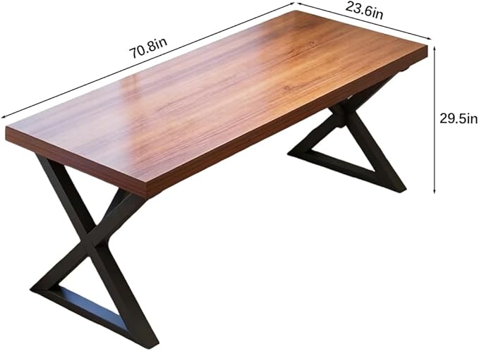 Large Desk Modern Office Table Executive Office Desk Farmhouse Writing Work Desk Computer Desk for Office Space&ampHome Walnut Wood Color70.8inch