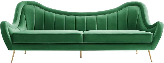 Modway EEI-5874-EME Cheshire Channel Tufted Performance Velvet Sofa Emerald