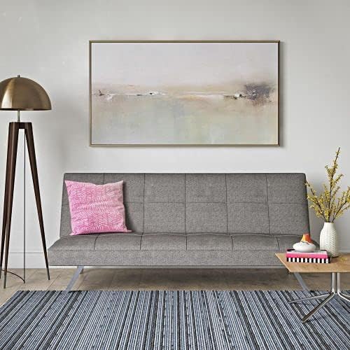 Futon Sofa Bed Couch Modern Loveseat Sleeper 3 Seater Sofa Couch Bed Convertible Folding Love Seat Daybed for Small Spaces Office BedroomDorm (Gray)