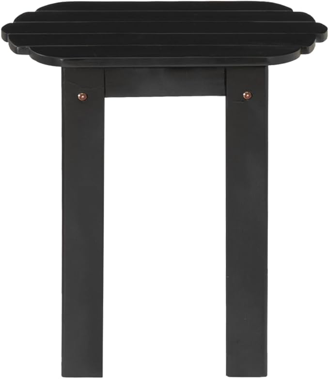 Linon Jayce Black Solid Wood Adirondack Two Piece Chair and Side Table Set