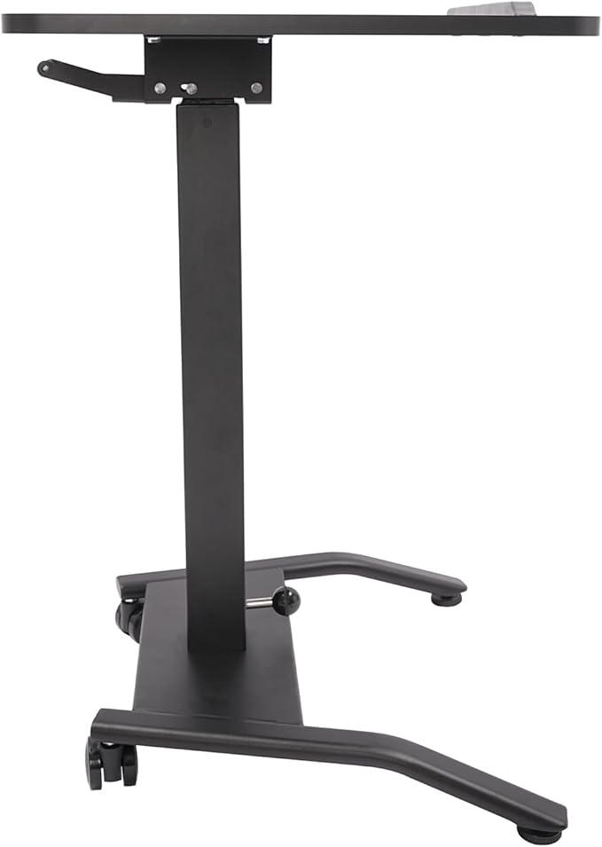 Mobile Standing Desk Height Angle Adjustable Rolling Desk Standing Laptop Desk with Brake Casters Standing Rolling Desk Portable Desk for Home Office School Black