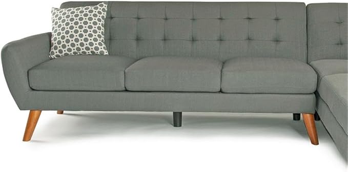 Poundex Bobkona Belinda Linen-Like Polyfabric SECTIONAL in Grey