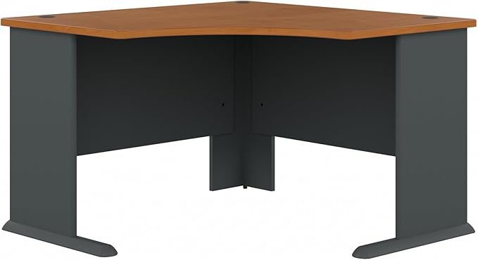 Bush Business Furniture Series A 48W Corner Desk in Natural Cherry and Slate