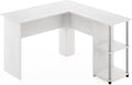 Maykoosh L-Shape Computer Desk with Shelves - Modern Home Office Desk
