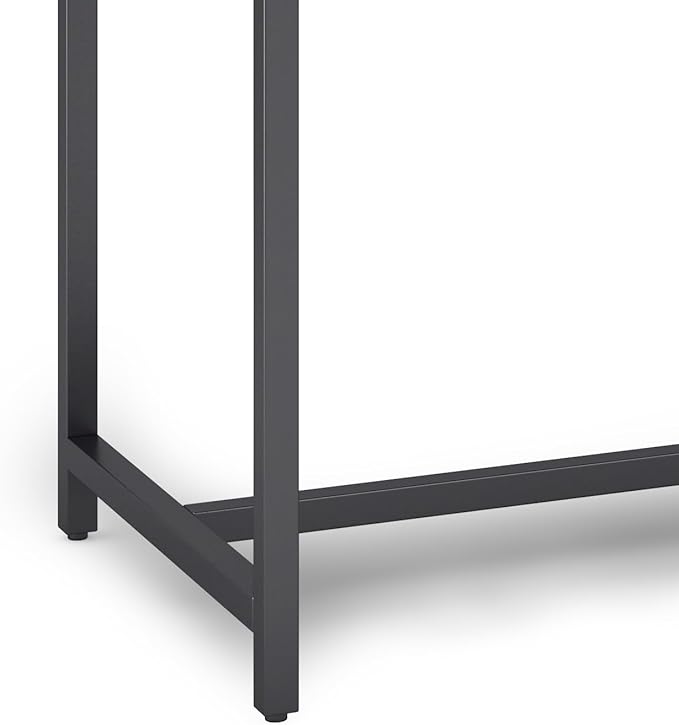 SIMPLIHOME Banting Desk - 60 Inch Wide Solid Wood and Metal Writing Desk in White Modern Industrial Home Office Computer Table for Study with 2 Drawers and Flip-Down Keyboard Tray