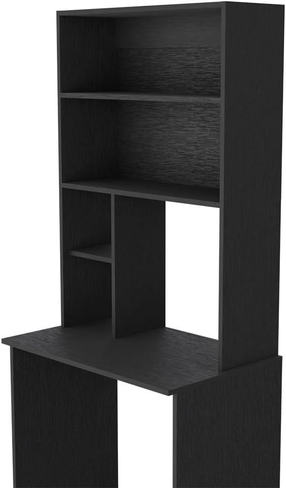 Home Office Desk Computer Desk Four Shelves Black Wengue Finish