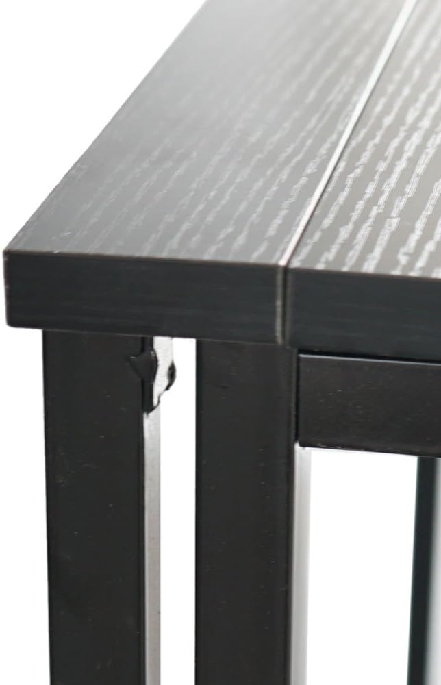 Simple Collapsible Portable Computer Desk Space-Saving Designed Small Table with Wood Top and Metal Frame for Home Office 31.5 W x 17.72 D x 29.33 H Black
