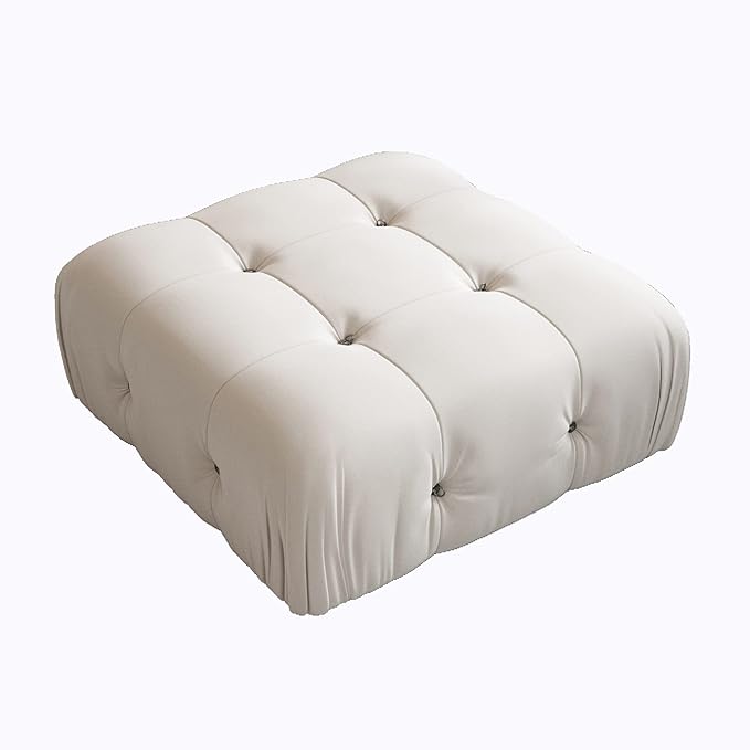 WJShome Modular Sectional Sofa Velvet U Shaped Couch OttomanBeige