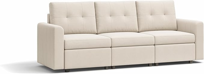LINSY HOME Modular Sectional Sofa - Rubik III Oversized Deep Seat Couches with Storage Seats &amp Removable Cover Modern Comfy Couch for Living Room Apartment Office Beige